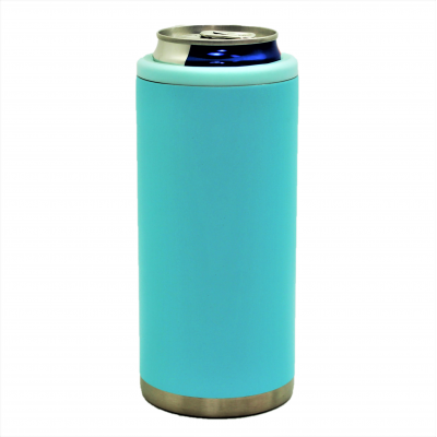 500451- AQUA 12OZ SLIM CAN KOOZIE